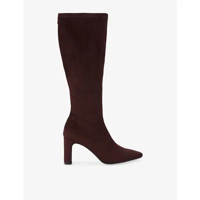 Carvela Womens Formello Faux-suede Heeled High-leg Boots Brown Eur 37 / 4 Uk