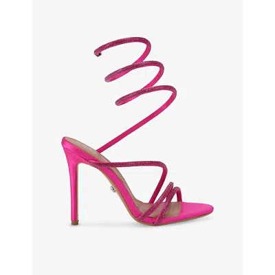 Carvela Womens  Spiral 105 Rhinestone-encrusted Heeled Sandals In Fuchsia