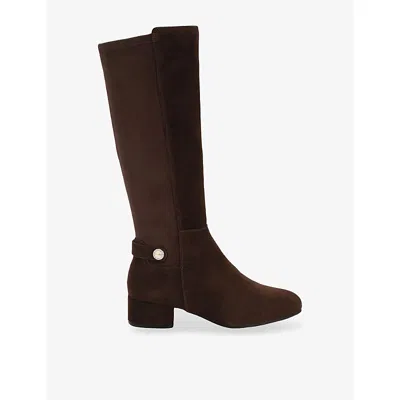 Carvela Womens Gaia Suede Knee-high Boots Brown Eur 40 / 7 Uk