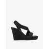 Carvela Womens Gala 110 Rope-effect Wedge-heeled Woven Sandals Blac In Black