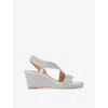 Carvela Womens Gala 70 Jewel-embellished Rope-effect Wedge-heeled Woven Sandals Silv In Silver