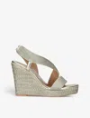 Carvela Womens Gold Gala C-stud Micro-rope Woven Wedges In Gold