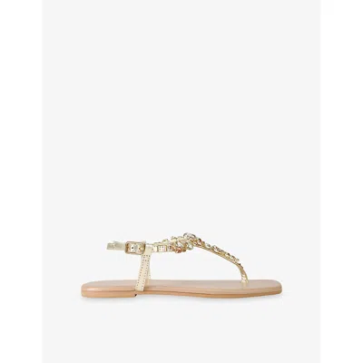 Carvela Womens Gold Comb Alta Leather Sandals Eur 37 / 4 Uk In Multi