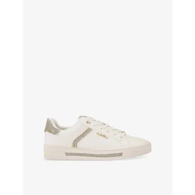 Carvela Womens  Daze Jewel Leather Low-top Trainers In Gold