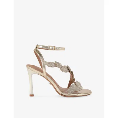 Carvela Womens Gold Eleganza Heeled Faux-leather Sandals Eur 37 / 4 Uk