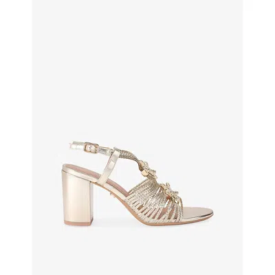 Carvela Womens Gold Marina Faux-leather Heeled Sandals Eur 39 / 6 Uk