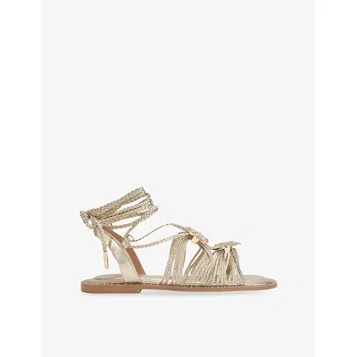 Carvela Womens Gold Marina Faux-leather Sandals Eur 38/5 Uk In Neutral