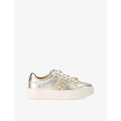 Carvela Womens Gold Marina Leather Trainers Eur 36 / 3 Uk In Multi