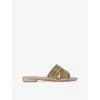 Carvela Womens  Pageant Embellished Mule Woven Sandals In Gold