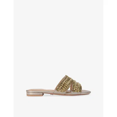 Carvela Womens  Pageant Embellished Mule Woven Sandals In Gold