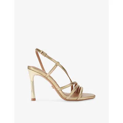 Carvela Womens Gold Paparazza Faux-leather Heeled Sandals Eur 37 / 4 Uk