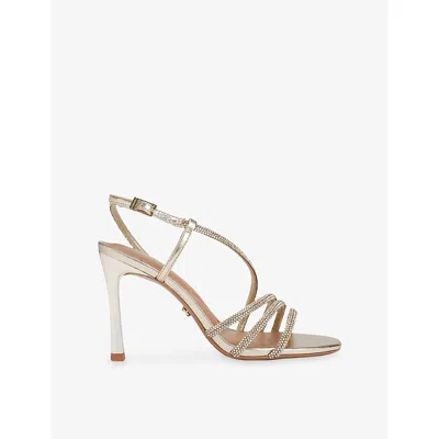 Carvela Womens Gold Paparazza Jewel Heeled Woven Sandals Eur 39 / 6 Uk In Multi