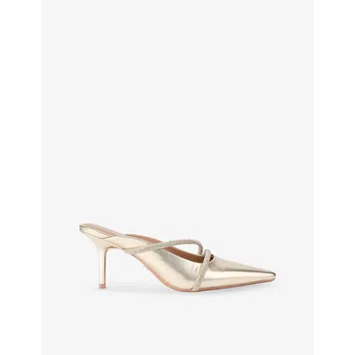 Carvela Womens  Paparazzi Pointed-toe Faux-leather Mules In Gold
