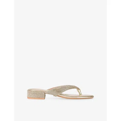 Carvela Womens Gold Portici Woven Block-heel Sandals Eur 39 / 6 Uk In Multi