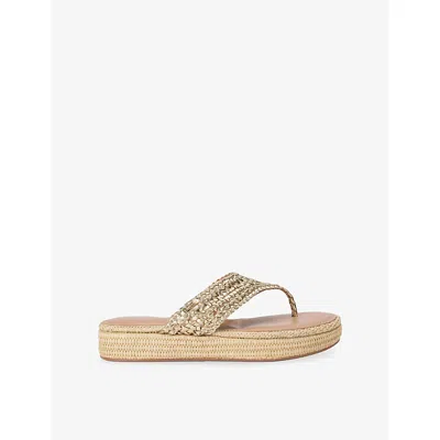 Carvela Womens Gold Portofino Woven Sandals Eur 39 / 6 Uk In Multi