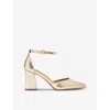 Carvela Womens Refined Heeled Faux-leather Courts Gold In Gold