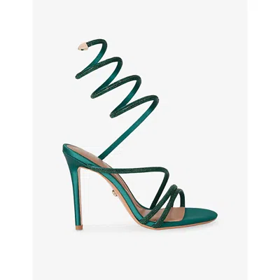 Carvela Womens Green Spiral 105 Woven Heeled Sandals Eur 41 / 8 Uk