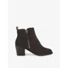 Carvela Womens Grey/dark Secil Suede Heeled Ankle Boots Eur 38/5 Uk In Gray