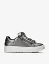 Carvela Womens Gunmetal Enchanted Glitter-lace Metallic Faux-leather Low-top Trainers In Multi-coloured
