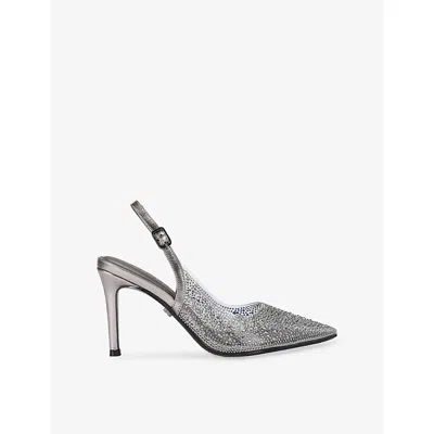 Carvela Womens Gunmetal Positano Vinyl Embellished Heels Eur 38/5 Uk In Gray