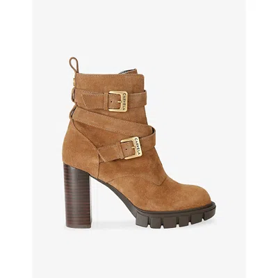 Carvela Womens Ignite High-heeled Suede Ankle Boots Camel Eur 38/5 Uk In Brown