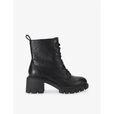 Carvela Womens Ignite Lace-up Heeled Leather Boots Black Eur 36 / 3 Uk