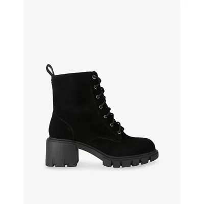 Carvela Womens Ignite Lace-up Heeled Suede Boots Black Eur 39 / 6 Uk