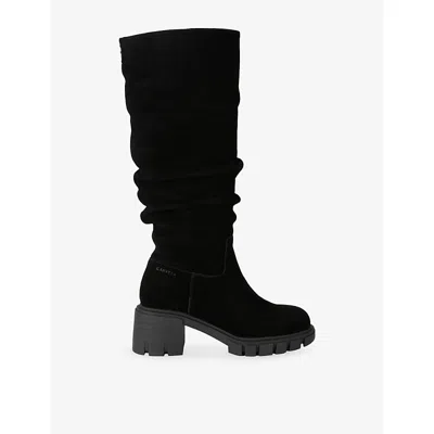 Carvela Womens Ignite Suede Heeled Knee-high Boots Black Eur 39 / 6 Uk In Multi