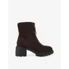 Carvela Womens Ignite Zip Heeled Suede Ankle Boots Brown Eur 39 / 6 Uk In Brown