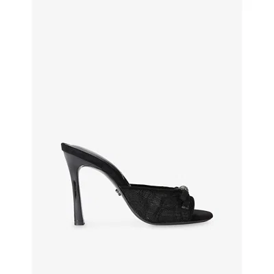 Carvela Womens Isabella Lace Heeled Woven Mules Black Eur 36 / 3 Uk