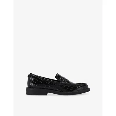 Carvela Womens Lentini Faux-leather Loafers Black Eur 37 / 4 Uk