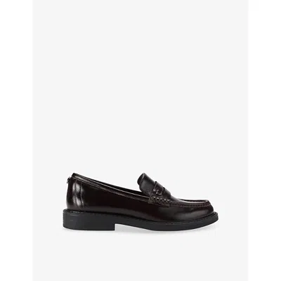 Carvela Womens Lentini Faux-leather Loafers Wine Eur 37 / 4 Uk In Black