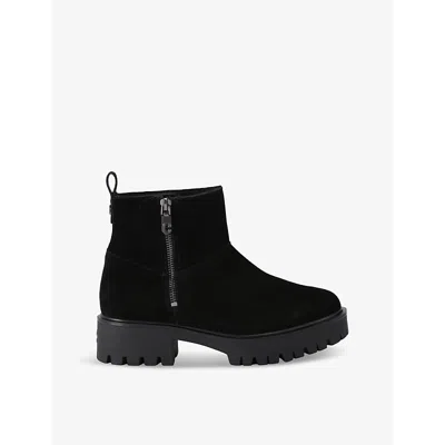 Carvela Womens  Limit Fur Shearling-lined Suede Ankle Boots In Black