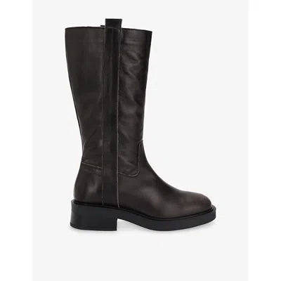 Carvela Womens Monticello Leather Knee-high Boots Dark Brown Eur 39 / 6 Uk
