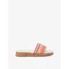 Carvela Womens  Cloud Stripe Logo-badge Woven Slides In Mult/other