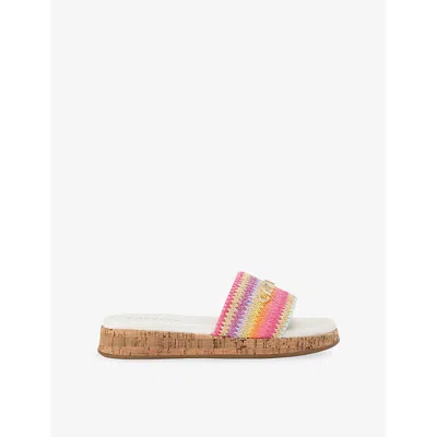 Carvela Womens  Cloud Stripe Logo-badge Woven Slides In Mult/other