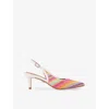 Carvela Womens Mult/other Positano Striped Woven Heels Eur 36 / 3 Uk In Multi