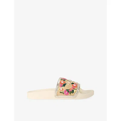 Carvela Womens Mult/other Sorrento Embroidered Woven Slides Eur 39 / 6 Uk In Multi
