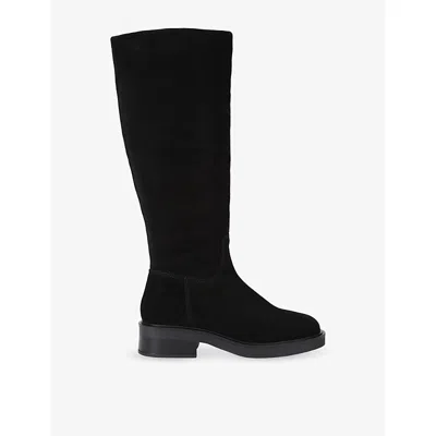 Carvela Womens Napoli Suede Knee-high Boots Black Eur 38/5 Uk