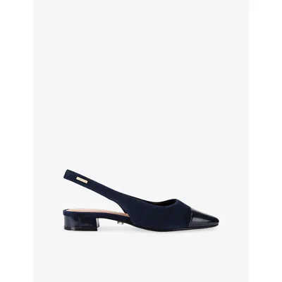 Carvela Womens Navy Amelia Suede Slingback Courts Eur 41 / 8 Uk In Blue
