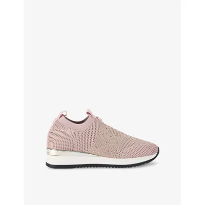 Carvela Womens  Janeiro 2 Crystal-embellished Knitted Low-top Trainers In Pale Pink