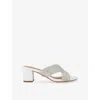 Carvela Womens White Paparazzi Crystal And Pearl Embellished Woven Heeled Sandals In White