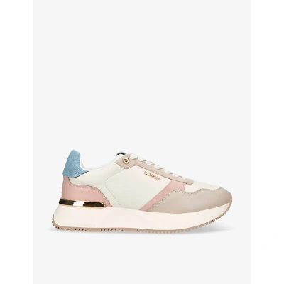 Carvela Womens Pink Comb Flare Chunky-sole Leather Trainers