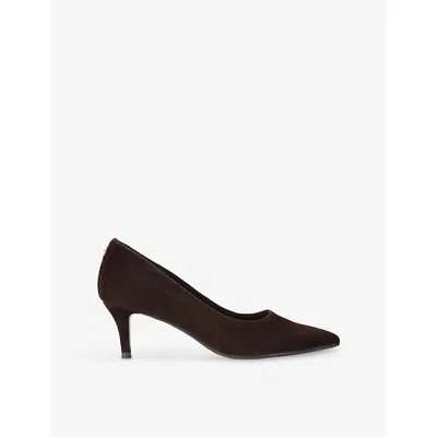 Carvela Womens Positano Low Suede Pumps Dark Brown Eur 39 / 6 Uk In Multi