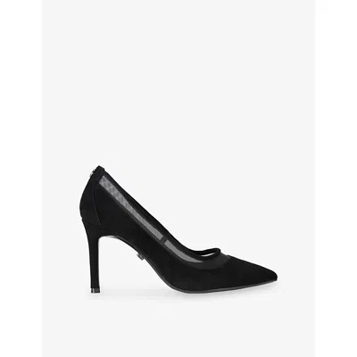 Carvela Womens Positano Mesh-panel Suede Heeled Courts Black Eur 41 / 8 Uk