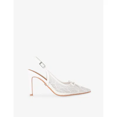 Carvela Womens Positano Slingback Lace Heeled Courts White Eur 42/ 9 Uk