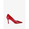 Carvela Womens Red Comb Corletta Heeled Faux-leather Courts Eur 38/5 Uk In Red