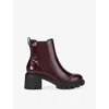 Carvela Womens Red Ignite Faux Patent-leather Heeled Chelsea Boots Eur 40 / 7 Uk In Red