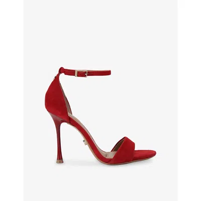 Carvela Womens Red Incanto Suede Heeled Sandals Eur 38/5 Uk
