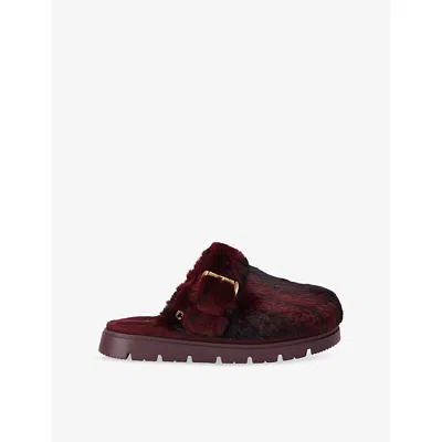 Carvela Womens Red Pavillion Faux-fur Mules Eur 39 / 6 Uk